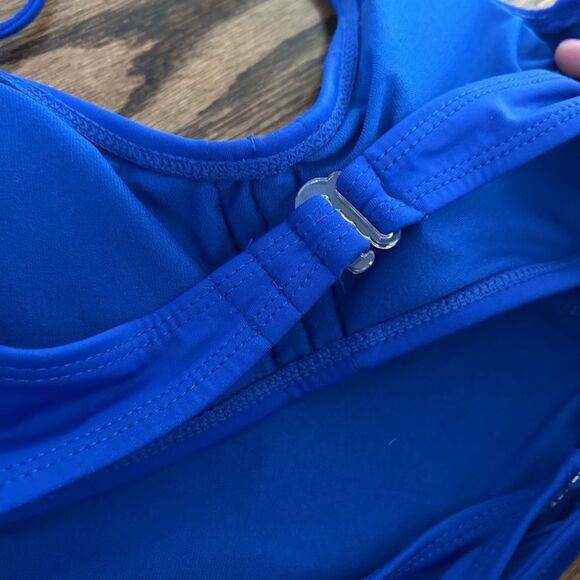 NEW No Boundaries Bright Blue Rutched Tie Bikini - Picture 4 of 6